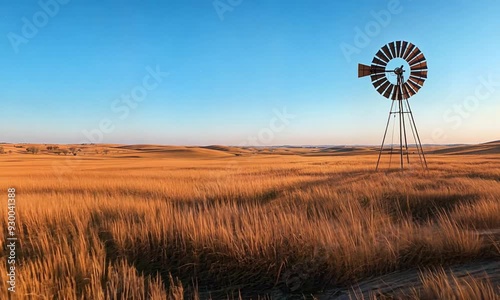 a windmill in the middle of a field