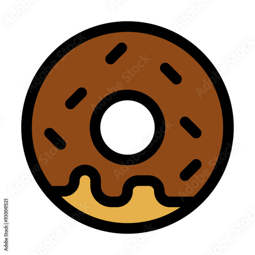 Donut Icon in Flat Style Suitable for Web, Apps, Presentation, or Printable Meanings
