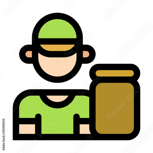 Delivery Man Icon in Flat Style Suitable for Web, Apps, Presentation, or Printable Meanings