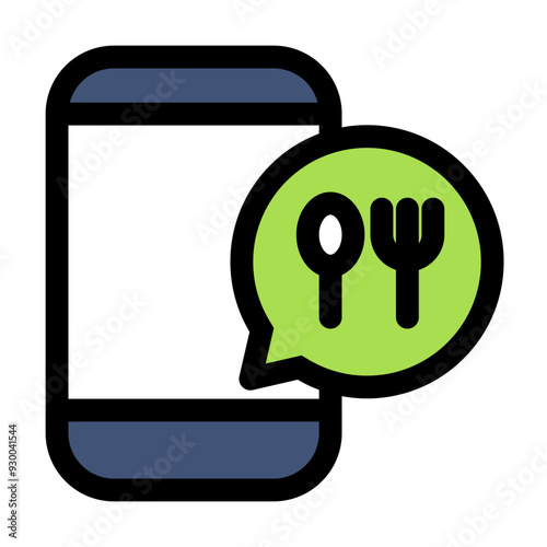 Food Order Icon in Flat Style Suitable for Web, Apps, Presentation, or Printable Meanings