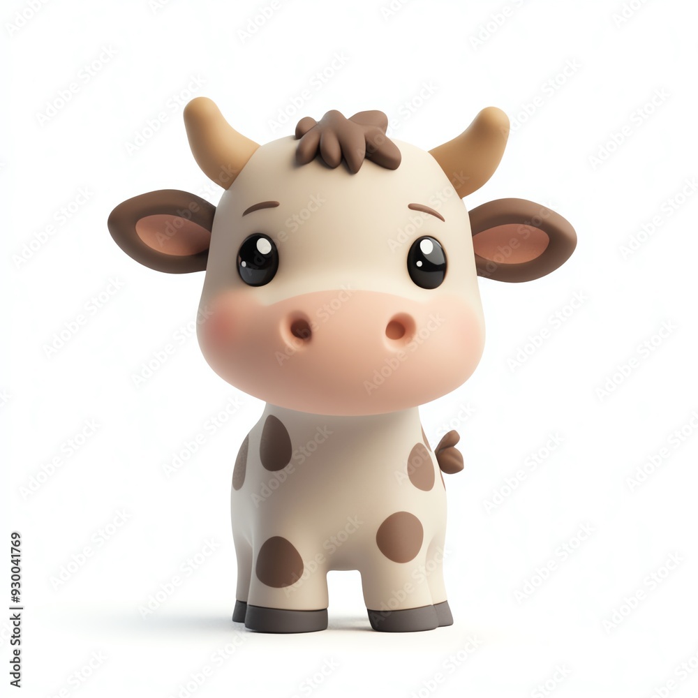 A cute cartoon cow character with big eyes and a friendly smile, perfect for children's illustrations and playful designs. A cute cartoon cow character with big eyes and a friendly smile, perfect for children's illustrations and playful designs.