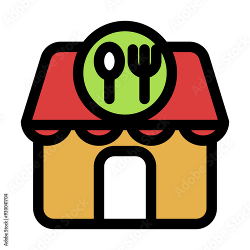 Restaurant Icon in Flat Style Suitable for Web, Apps, Presentation, or Printable Meanings