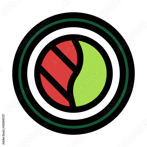 Sushi Icon in Flat Style Suitable for Web, Apps, Presentation, or Printable Meanings