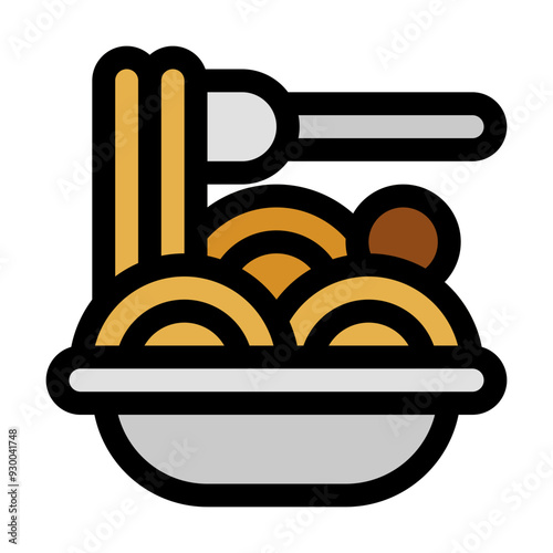 Spaghetti Icon in Flat Style Suitable for Web, Apps, Presentation, or Printable Meanings