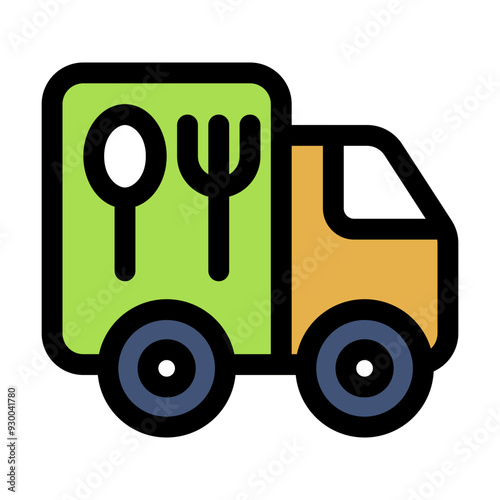 Food Delivery Icon in Flat Style Suitable for Web, Apps, Presentation, or Printable Meanings