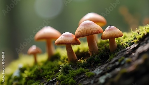 Various edible forest mushrooms, such as butter mushrooms and bay boletes, grow in the forest