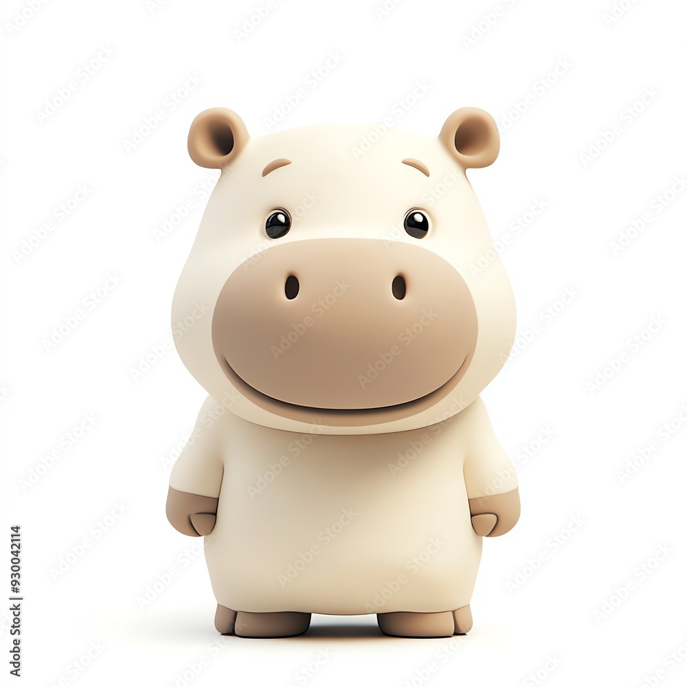 Cute cartoon hippo character with a friendly smile, perfect for children's content and playful designs.