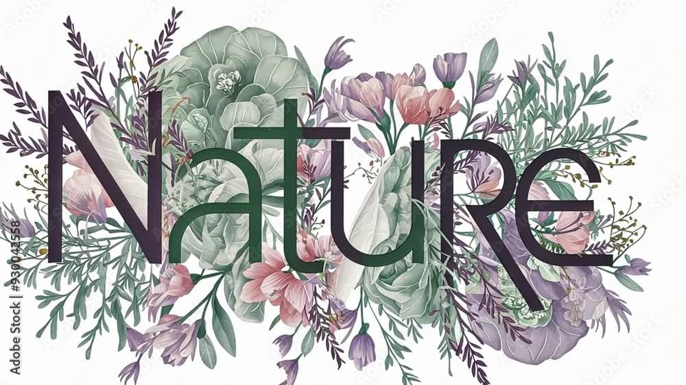 Delicate word art with words like 'Nature' beautifully adorned with ...