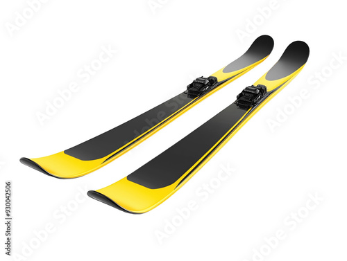 Mountain skis isolated on white background. PNG transparent. photo