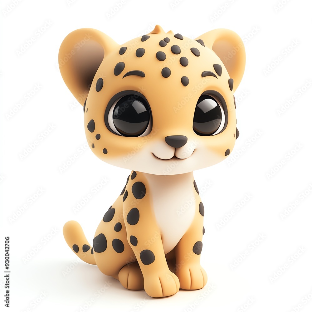 Adorable cartoon leopard character with big eyes, playful expression, and charming spots, perfect for children's illustrations. Adorable cartoon leopard character with big eyes, playful expression, and charming spots, perfect for children's illustrations.