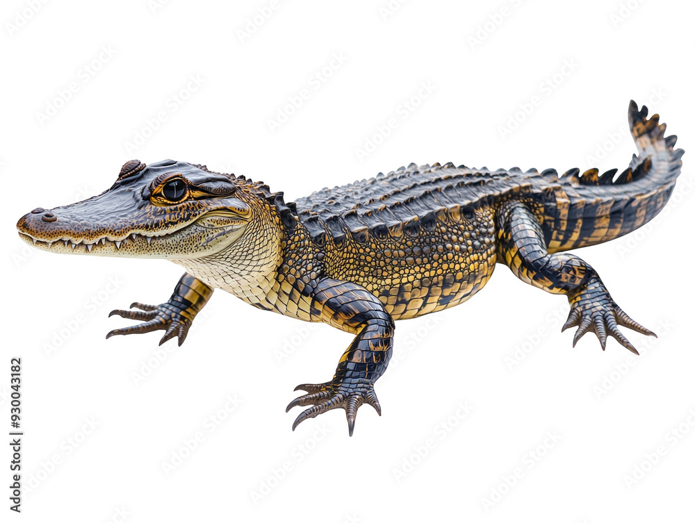 Naklejka premium Crocodile isolated on white background. PNG transparent.