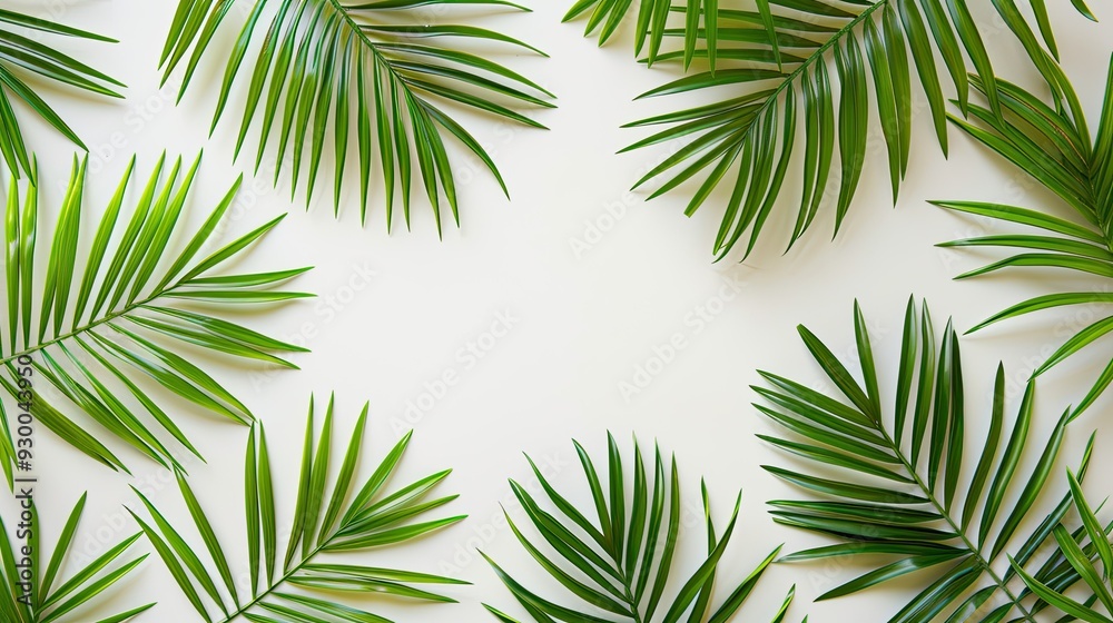 Tropical Palm Leaves on a White Background Tropical Palm Leaves on a White Background
