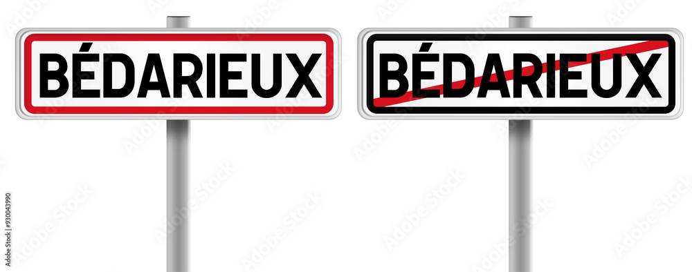 Panneau de BÉDARIEUX à l'Entrée et à la Sortie - Fond Transparent ou Blanc Disponible Panneau de BÉDARIEUX à l'Entrée et à la Sortie - Fond Transparent ou Blanc Disponible