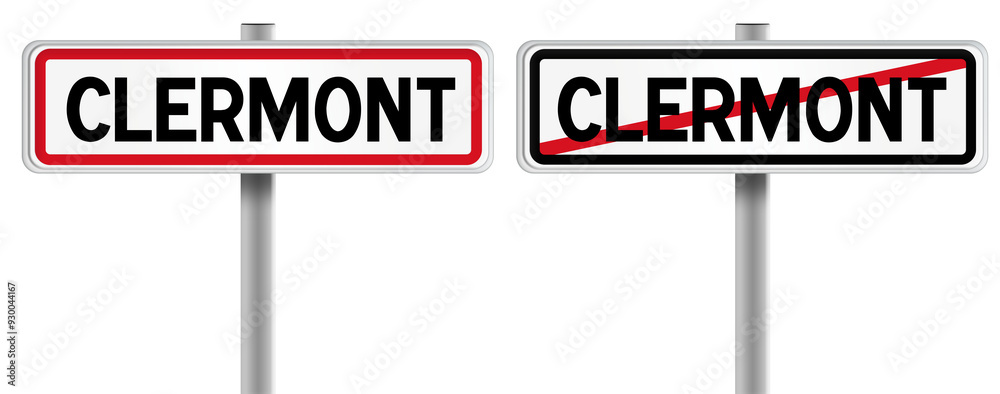 Panneau de CLERMONT à l'Entrée et à la Sortie - Fond Transparent ou Blanc Disponible Panneau de CLERMONT à l'Entrée et à la Sortie - Fond Transparent ou Blanc Disponible