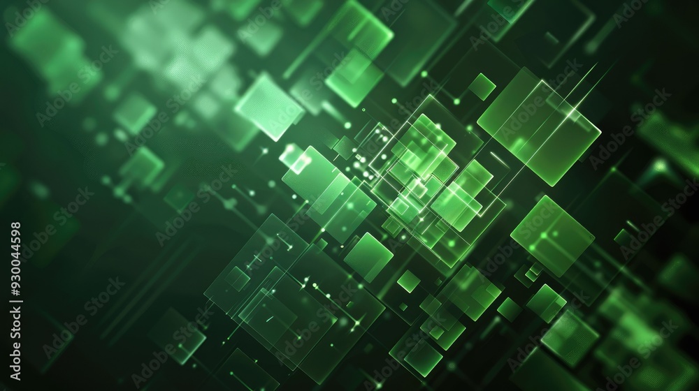 Abstract Green Squares Digital Background Abstract Green Squares Digital Background