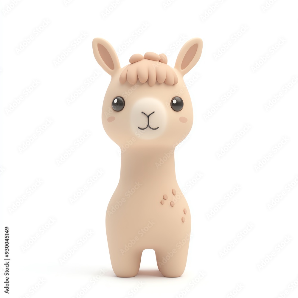 A cute, handcrafted llama figurine, perfect for adding charm to any home decor or children's room. Adorable and whimsical design.