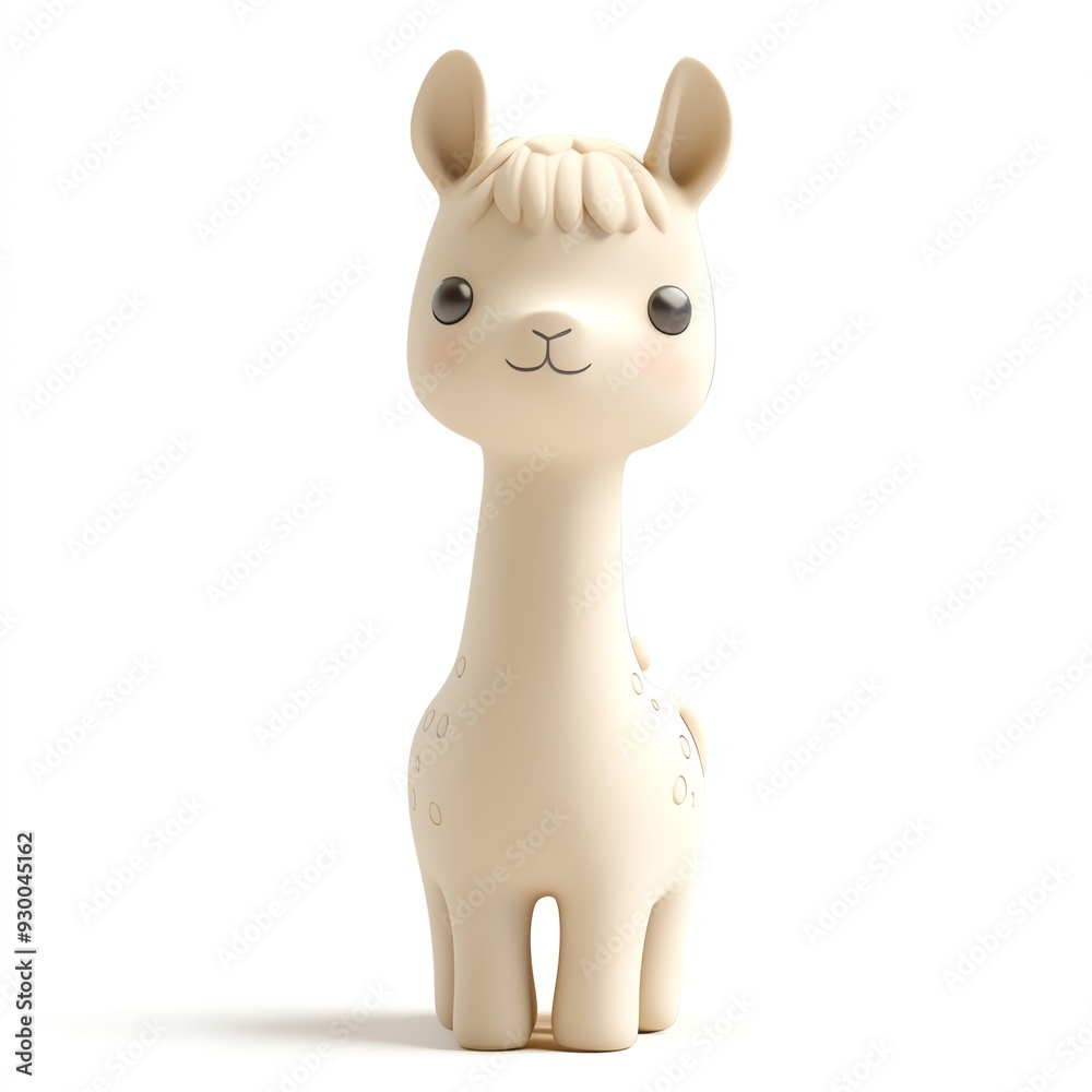 Fototapeta premium Cute and whimsical llama figurine, perfect for children's decor or playful collections, enhancing any space with charm.