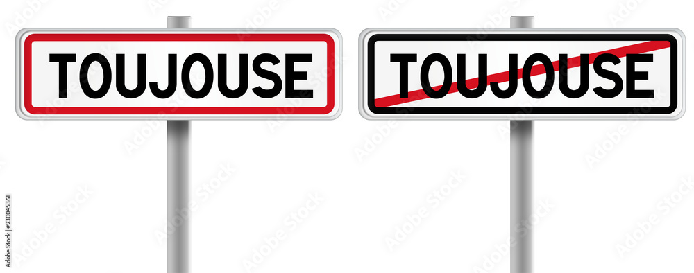 Panneau de TOUJOUSE à l'Entrée et à la Sortie - Fond Transparent ou Blanc Disponible Panneau de TOUJOUSE à l'Entrée et à la Sortie - Fond Transparent ou Blanc Disponible