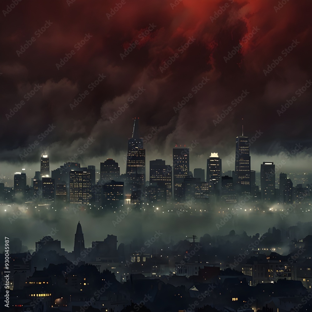 Obraz premium storm over the city