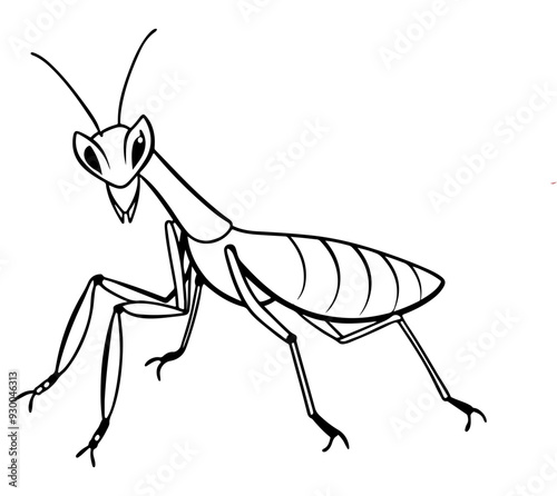 praying mantis line art, realistic Mantis outline vector art, praying mantis icon set. 