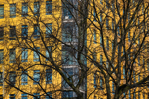 A yellow building in central London