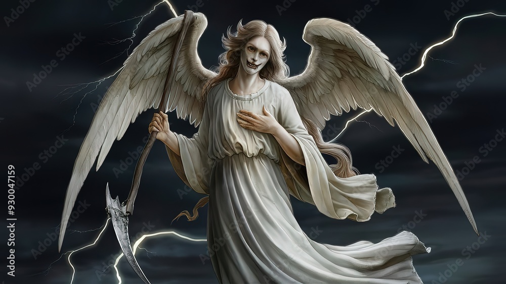 Naklejka premium angel of death illustration. made with generative Ai 