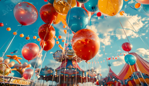 Wallpaper Mural Colorful balloons at a funfair event Torontodigital.ca