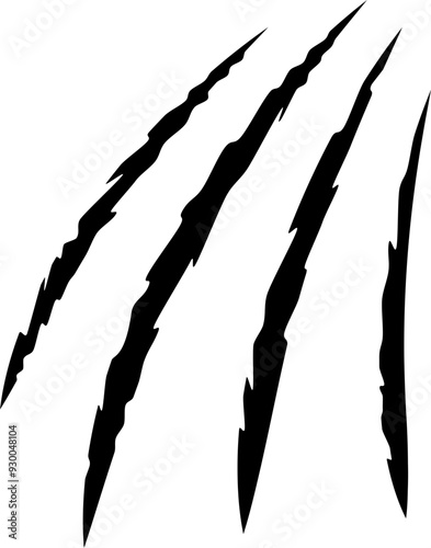 Animal claw marks. Silhouette style. Claw scratch icon.