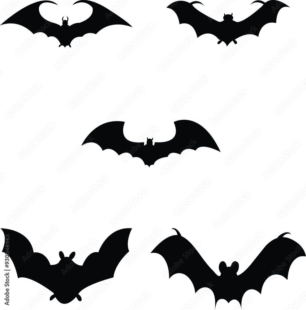 Set_of_bat_silhouette Set_of_bat_silhouette