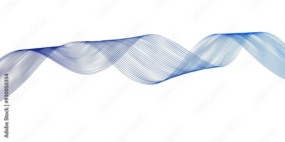 Elegant wave line of sound seamless patter retro overlay ribbon decorative isolated vector on white background.