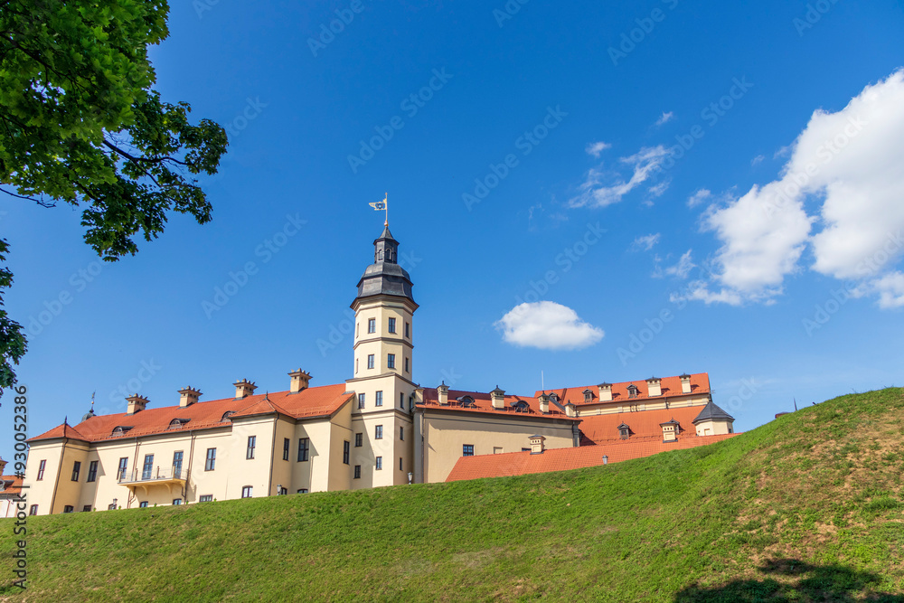 Nesvizh, Belarus - 08.08.2024 - Shot of the well know architectural landmark , Radzwill castle. Landmark Nesvizh, Belarus - 08.08.2024 - Shot of the well know architectural landmark , Radzwill castle. Landmark