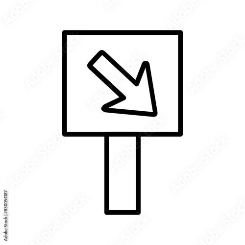 Diagonal Down-Right Arrow Vector Icon