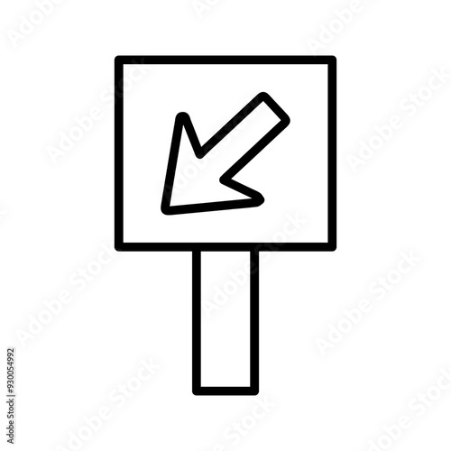 Diagonal Down-Left Arrow Vector Icon