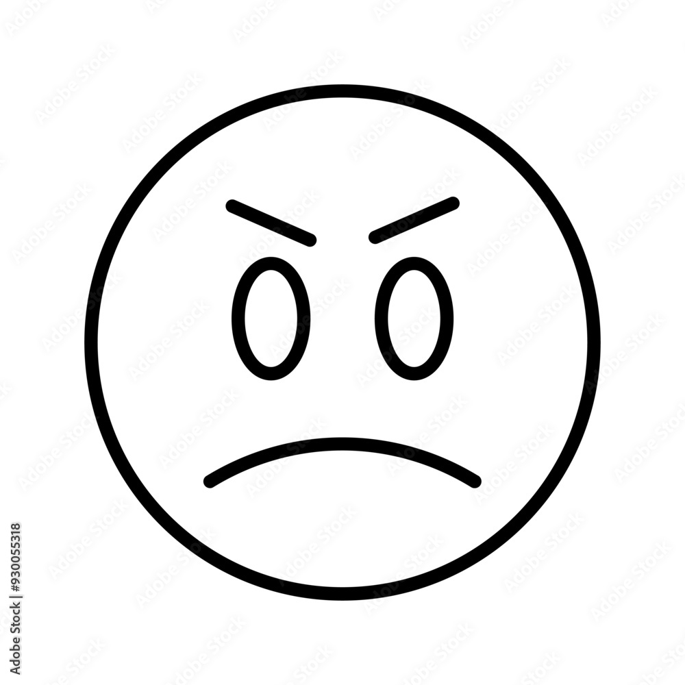 Angry Face Vector Icon Angry Face Vector Icon
