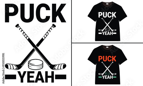 Puck Yeah t-shirt collection, T-shirt Design vector, Trendy