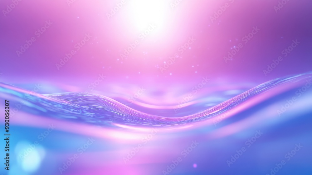 A purple and blue ocean with a sun in the background A purple and blue ocean with a sun in the background
