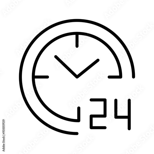 24 Hours Vector Icon