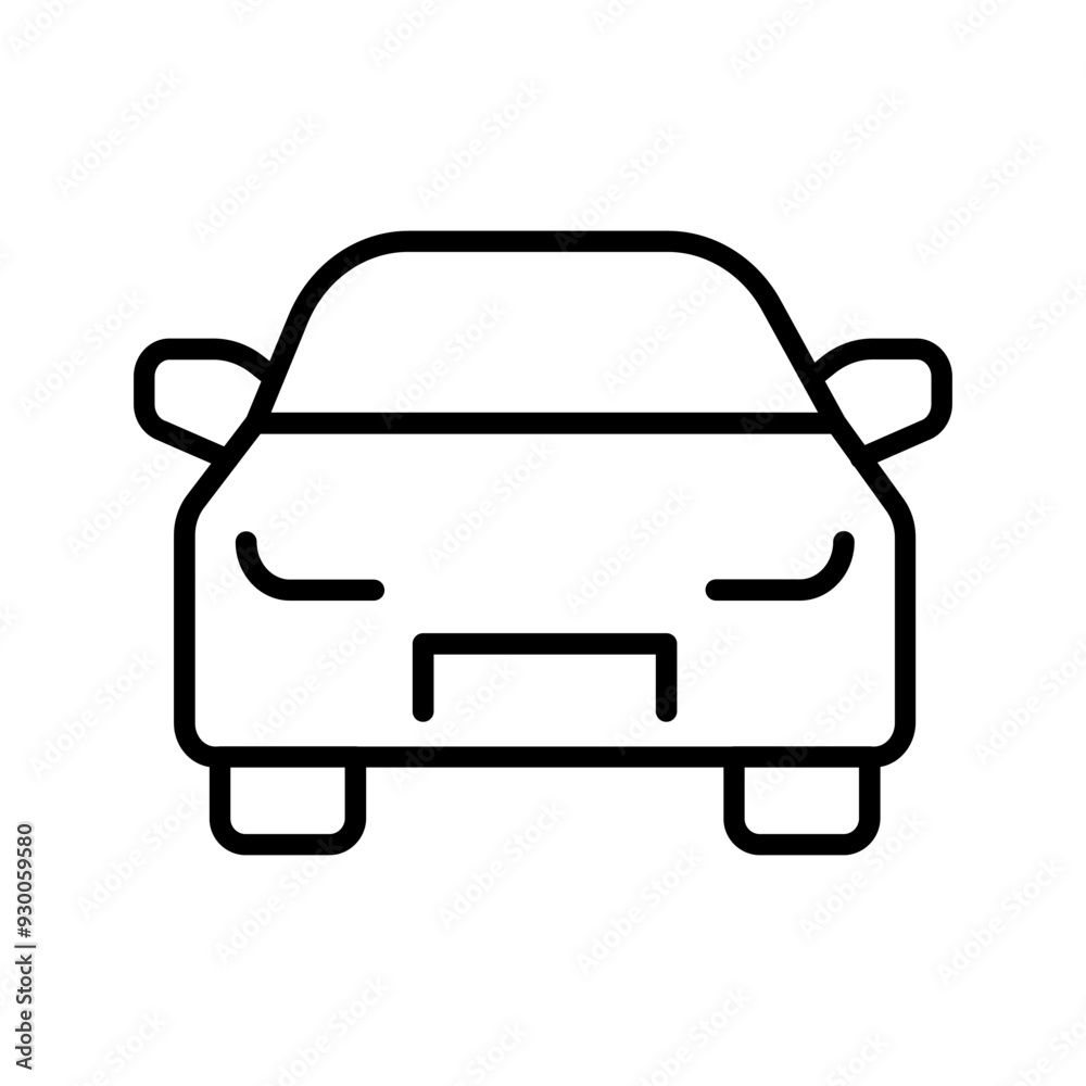 Oncoming Car Vector Icon Oncoming Car Vector Icon