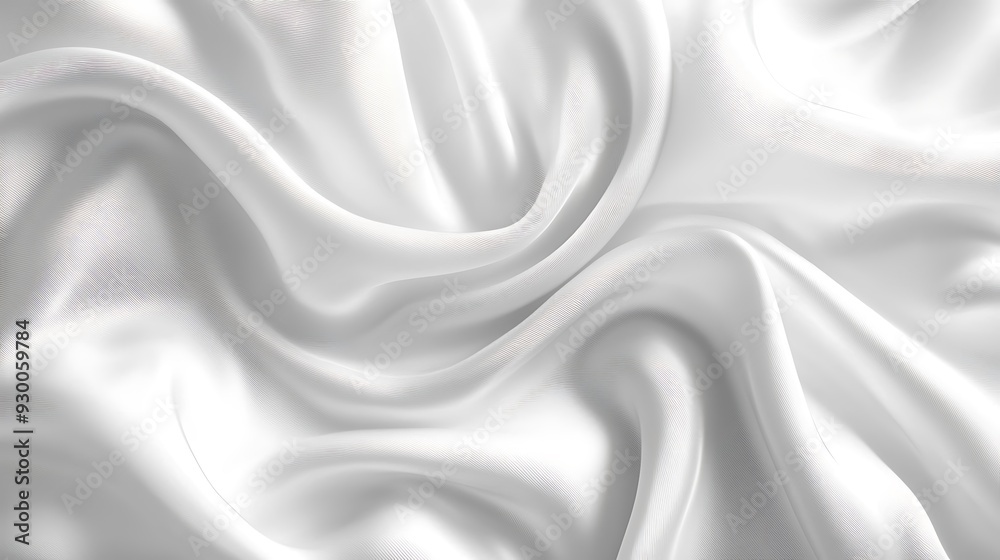 Obraz premium Abstract white silk or smoke wave and swirls gradient satin fabric lies texture background.