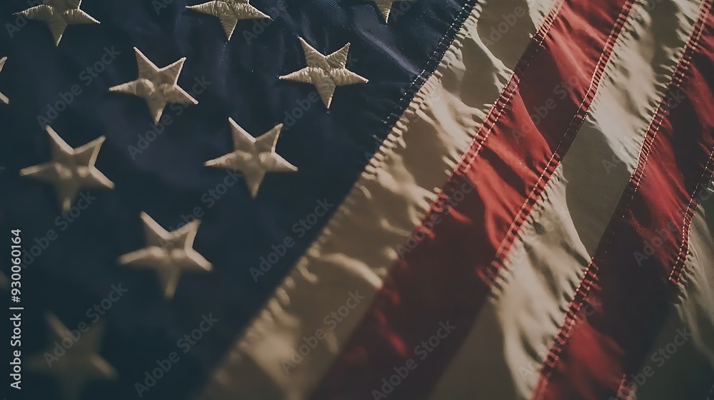 Fototapeta premium American flag. Memorial background. Happy 4th of July of Independent day for holiday celebrations. background. For USA Labor day celebration. With Happy Labor Day Weekend text