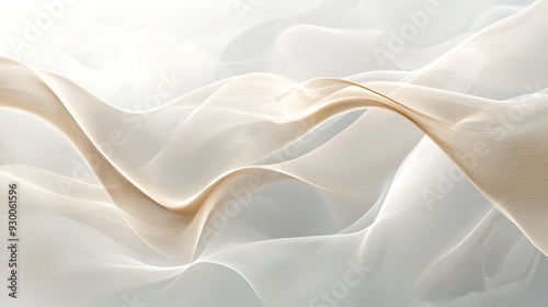Abstract beige and sandy wave on white smoke cloud background.