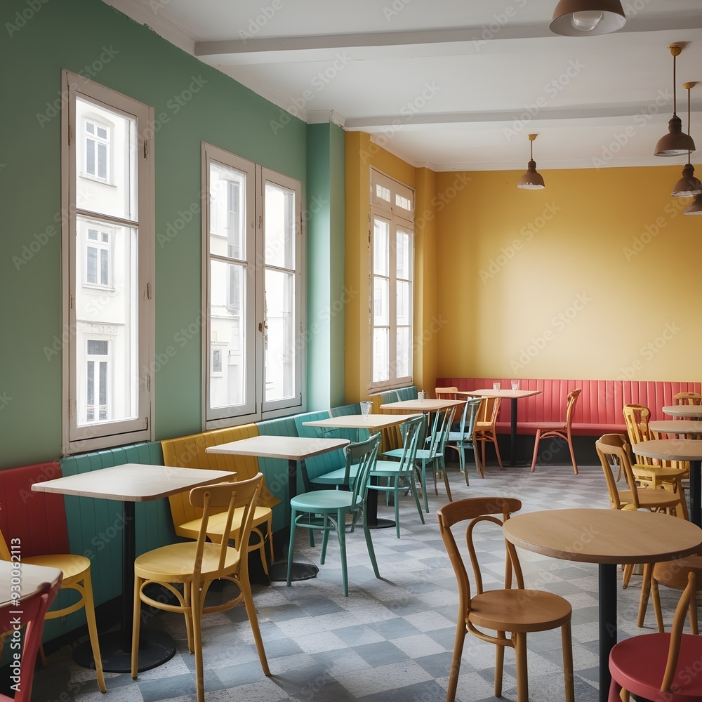 a trendy urban cafe street art backdrop,
Interior with chairs and tables arranged in front of a black a trendy urban cafe street art backdrop,
Interior with chairs and tables arranged in front of a black