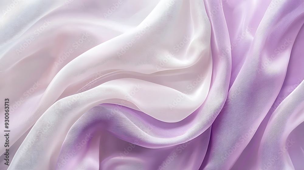Abstract white and Light Purple silk fabric weave of cotton or linen satin fabric lies texture background. Abstract white and Light Purple silk fabric weave of cotton or linen satin fabric lies texture background.