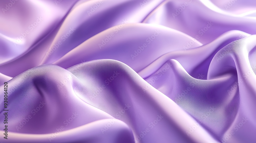 Fototapeta premium Purple satin wave background, light purple fabric abstract texture background.