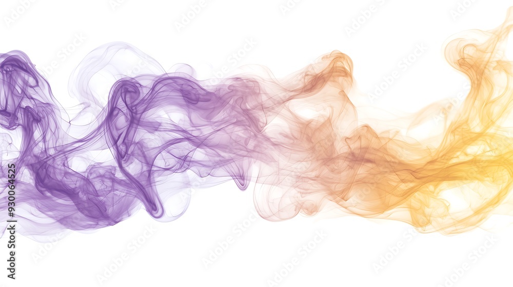 Abstract purple and yellow smoke on white background. cloud, a soft Smoke cloudy wave texture background. Abstract purple and yellow smoke on white background. cloud, a soft Smoke cloudy wave texture background.