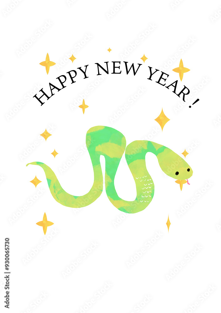 Fototapeta premium 可愛いヘビのイラスト