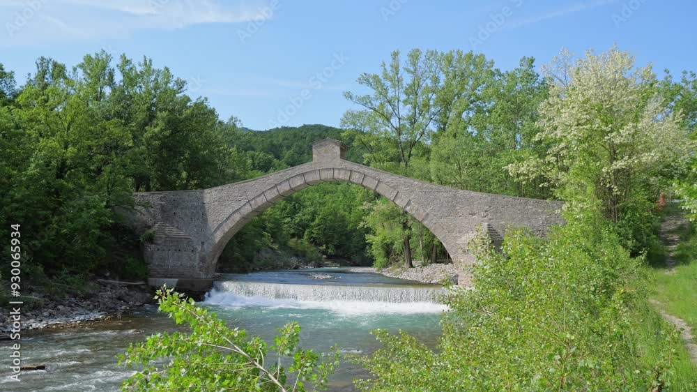 Antique Panoramic Olina Bridge in Pavullo, Modena - Italy Antique Panoramic Olina Bridge in Pavullo, Modena - Italy