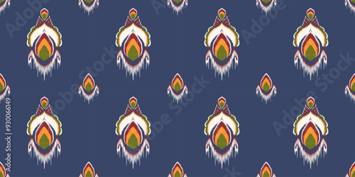Ethnic ikat seamless pattern.beautiful pattern. folk embroidery,bohemian style,aztec geometric art ornament print.ethnic abstract art.Seamless fabric.design for fabric, carpet, wallpaper, clothing