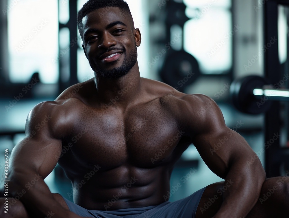 Fit Bodybuilder in Gym Fit Bodybuilder in Gym
