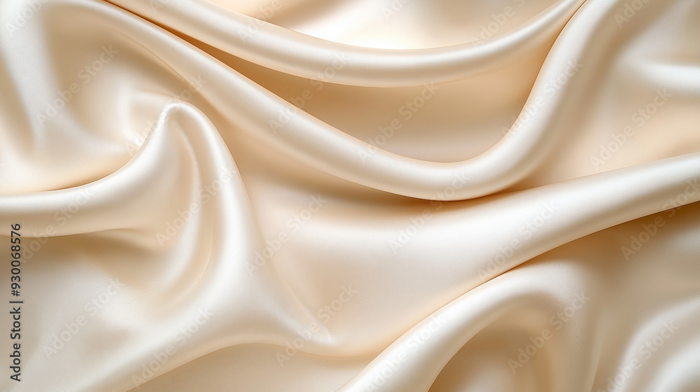 Soft pastel beige cream color, shiny satin silk swirl wave background banner - Abstract textile fabric material, backdrop texture for product display ai generated Soft pastel beige cream color, shiny satin silk swirl wave background banner - Abstract textile fabric material, backdrop texture for product display ai generated